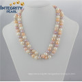 Long Colorful Pearl Necklace 10mm AA- Multi Color Long Potato Pearl Necklace